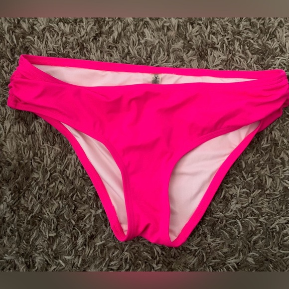 Victoria’s Secret Forever Sexy Swim Gathered Side Bikini Bottom Plumeria Pink S - Picture 1 of 4
